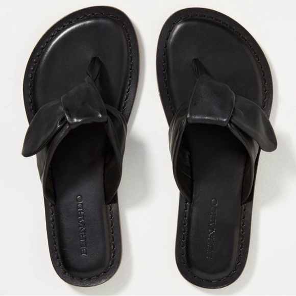 Bernardo Black Knotted Leather Toe-Post Sandals - Women - Picture 9 of 9